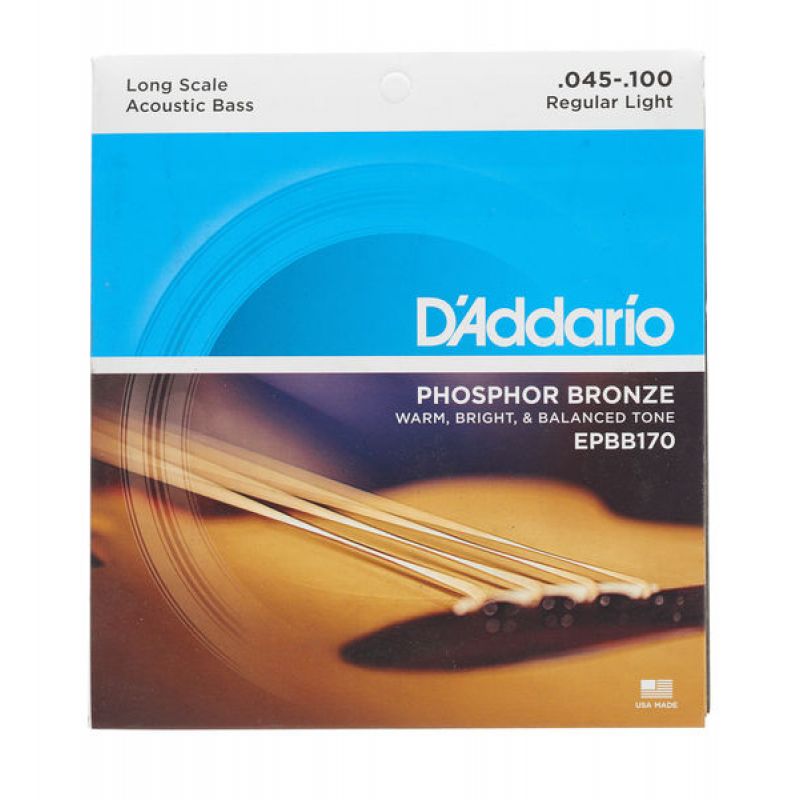 Набор струн D'ADDARIO EPBB170 ACOUSTIC BASS PHOSPHOR BRONZE LIGHT 4-STRING (45-100)